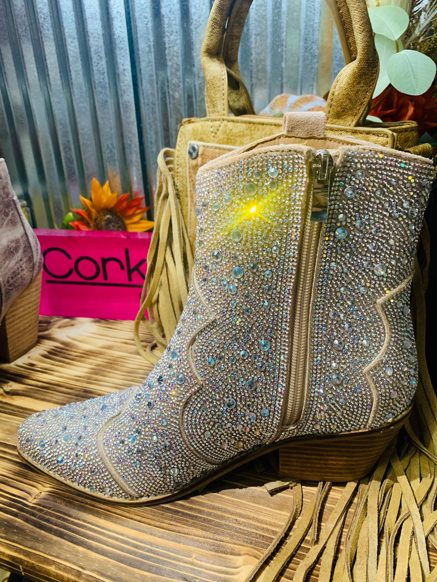 Corkys Front Row - clear rhinestones