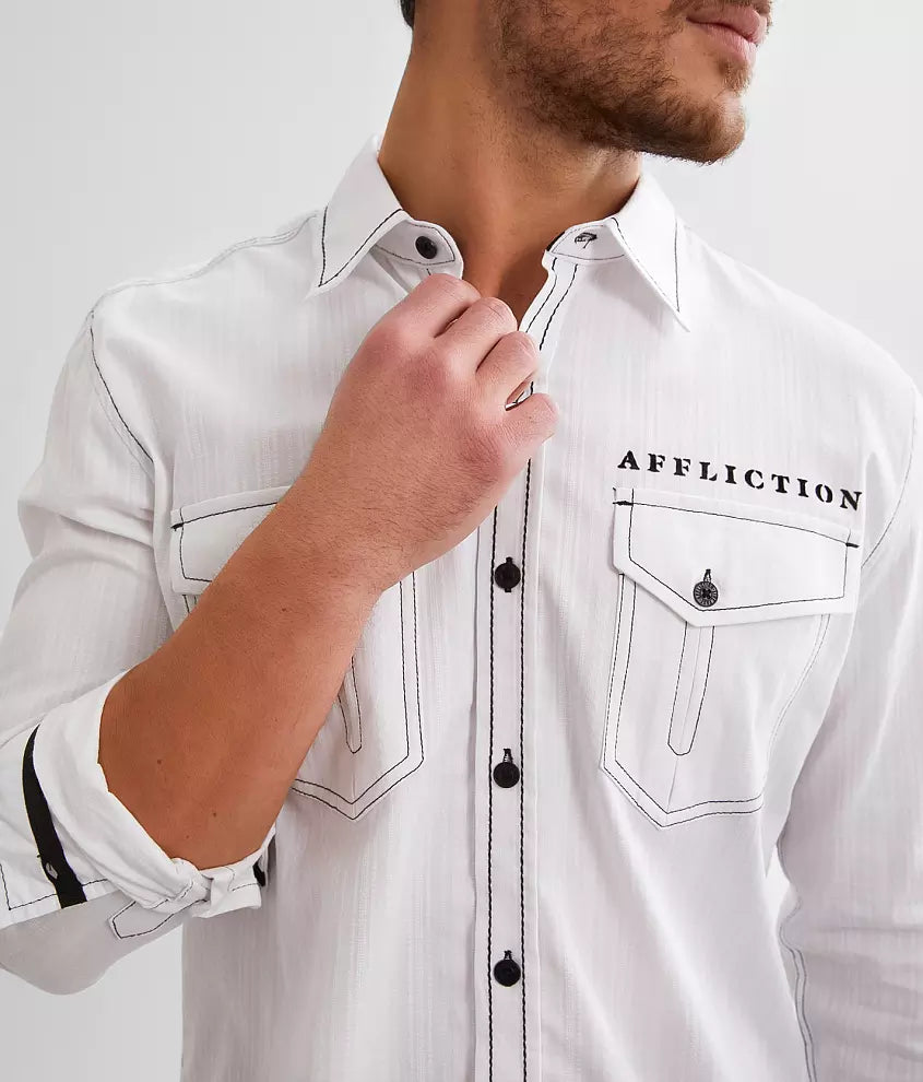 Affliction Ethereal Woven Button Down