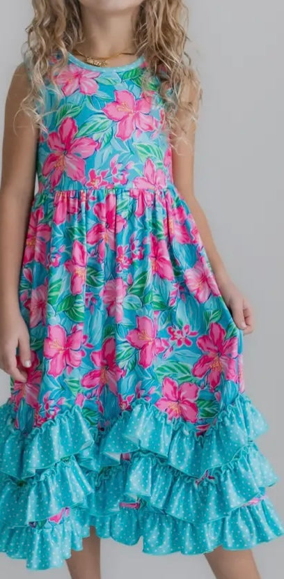 Blue Tropical dress