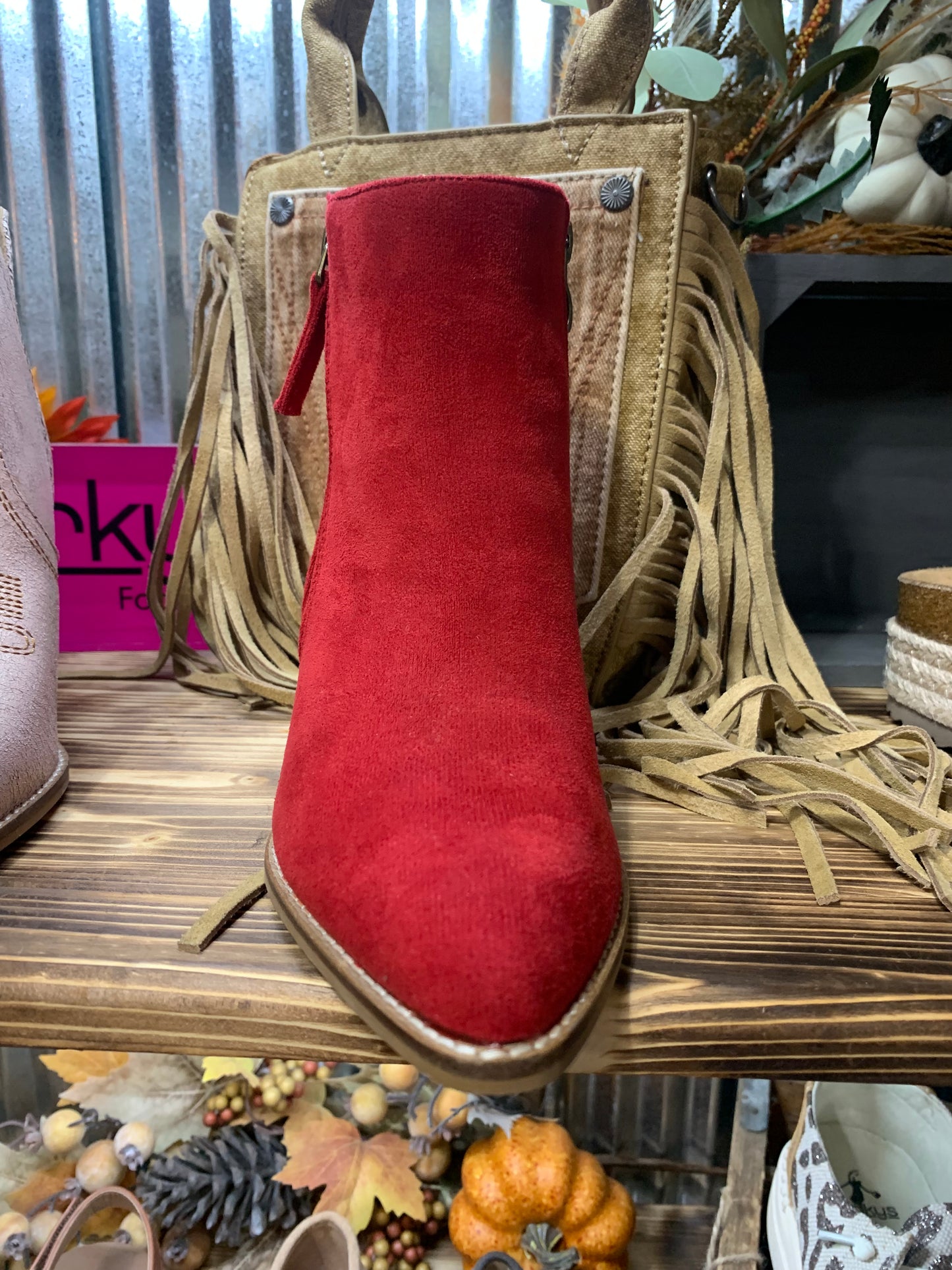 Corkys High Standards - red faux suede