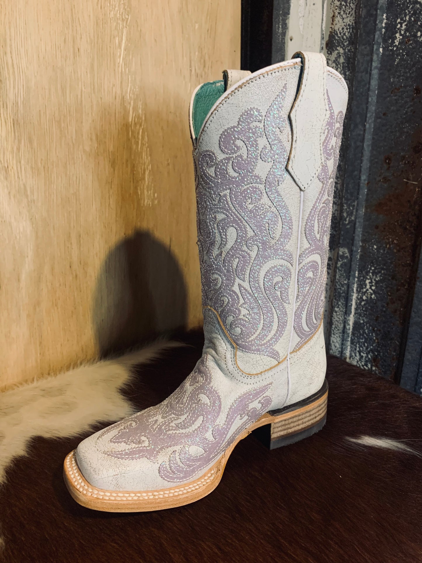 Corral Youth Glitterati boot - white