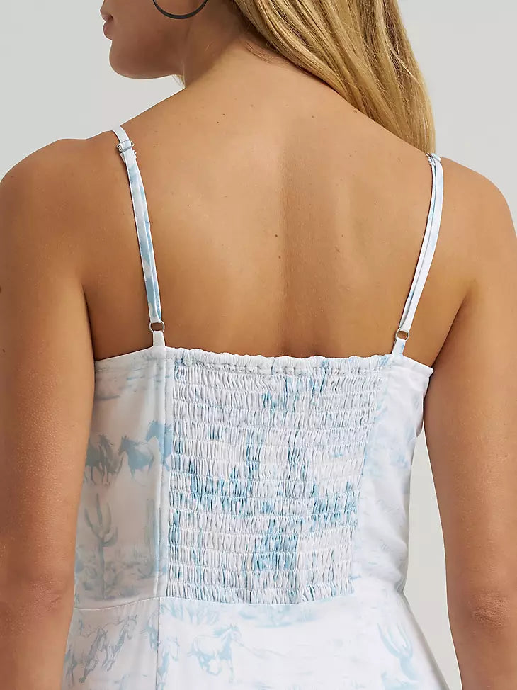 Wrangler Western Tank Maxi Dress - country toile