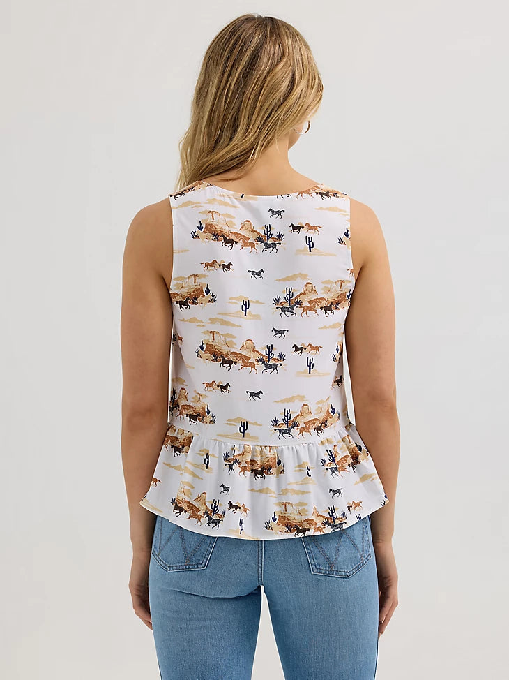 Wrangler v-neck peplum tank