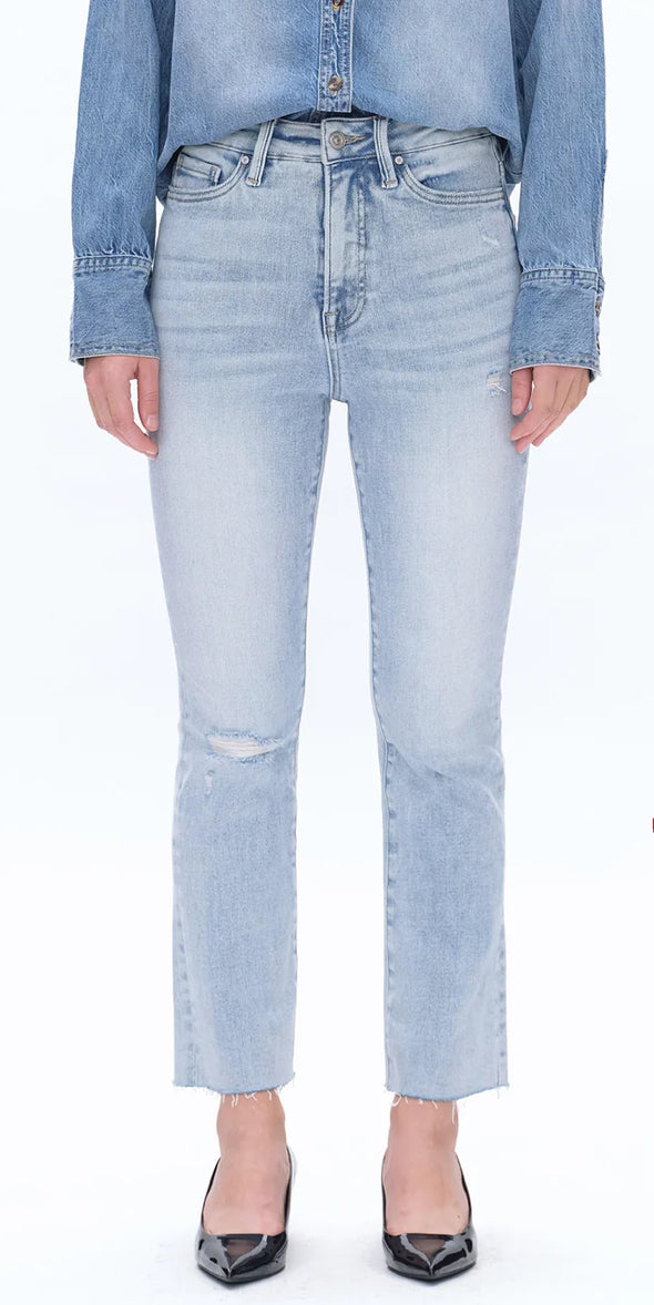 Bayeas High Rise Straight Raw Hem