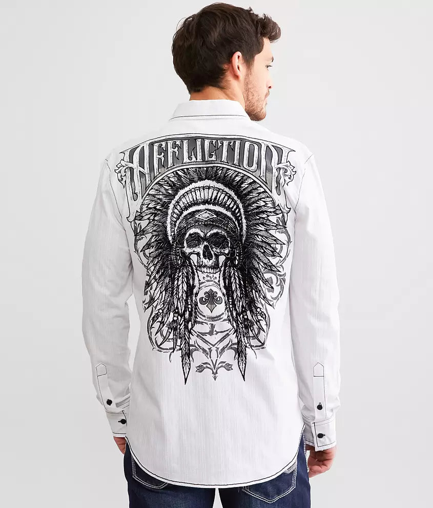 Affliction Ethereal Woven Button Down