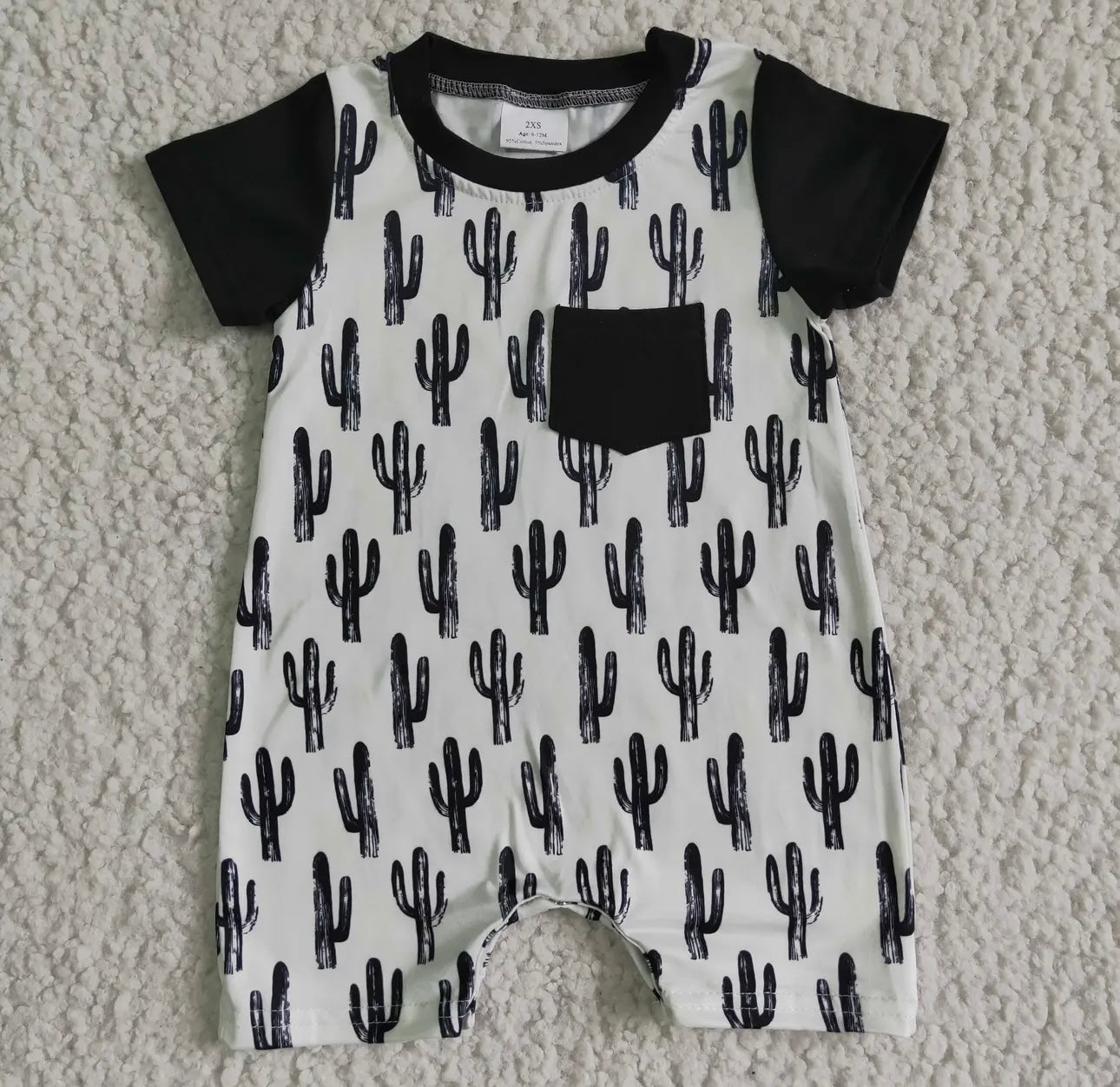 Black/white cactus romper