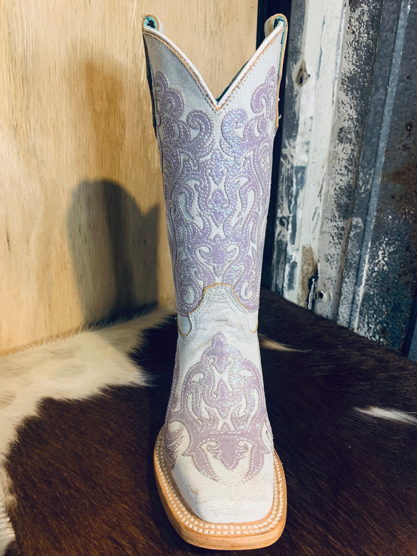 Corral Youth Glitterati boot - white