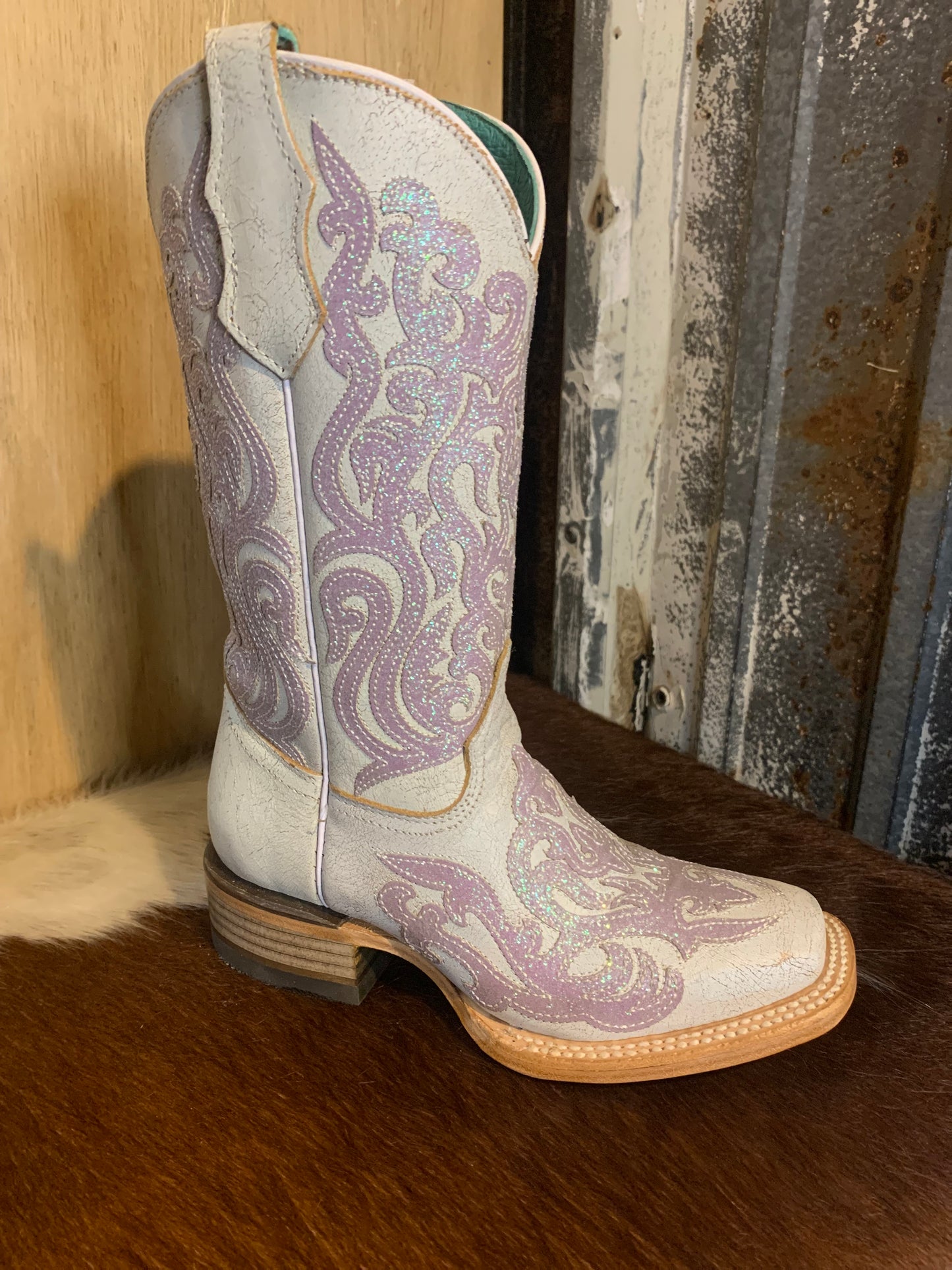 Corral Youth Glitterati boot - white