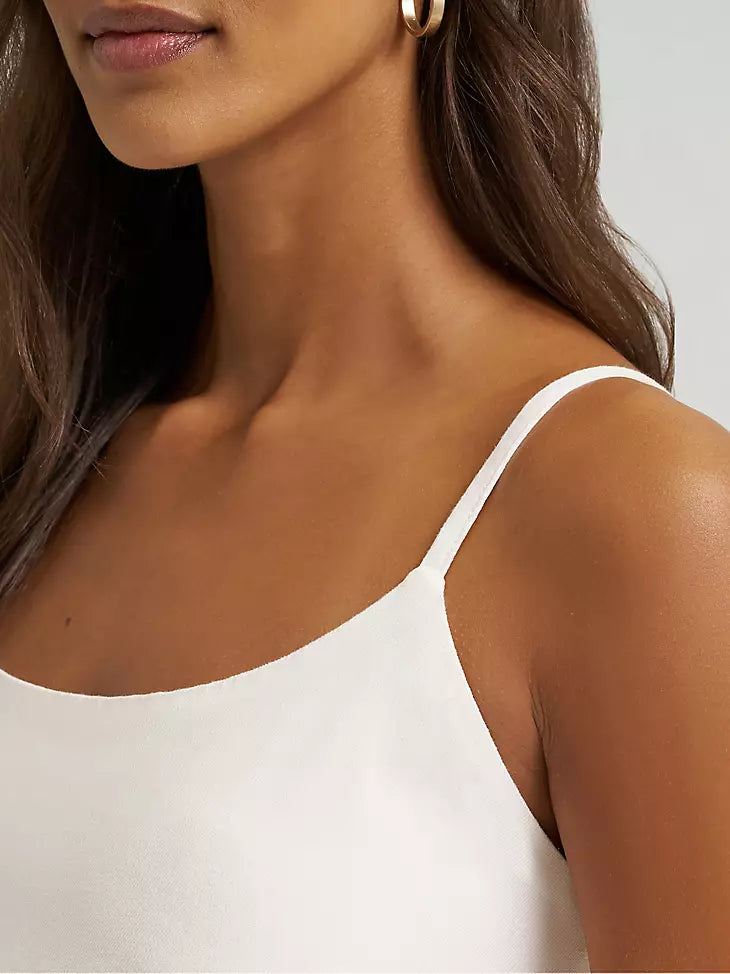 Wrangler Strappy Tiered Dress - white
