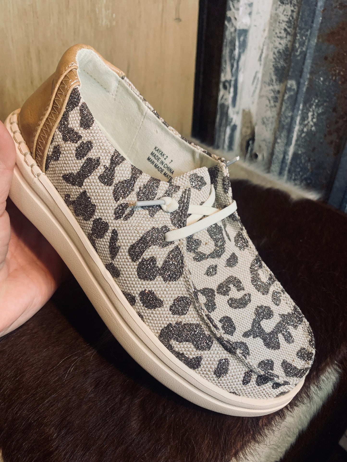 Corkys Kayak - tan metallic leopard