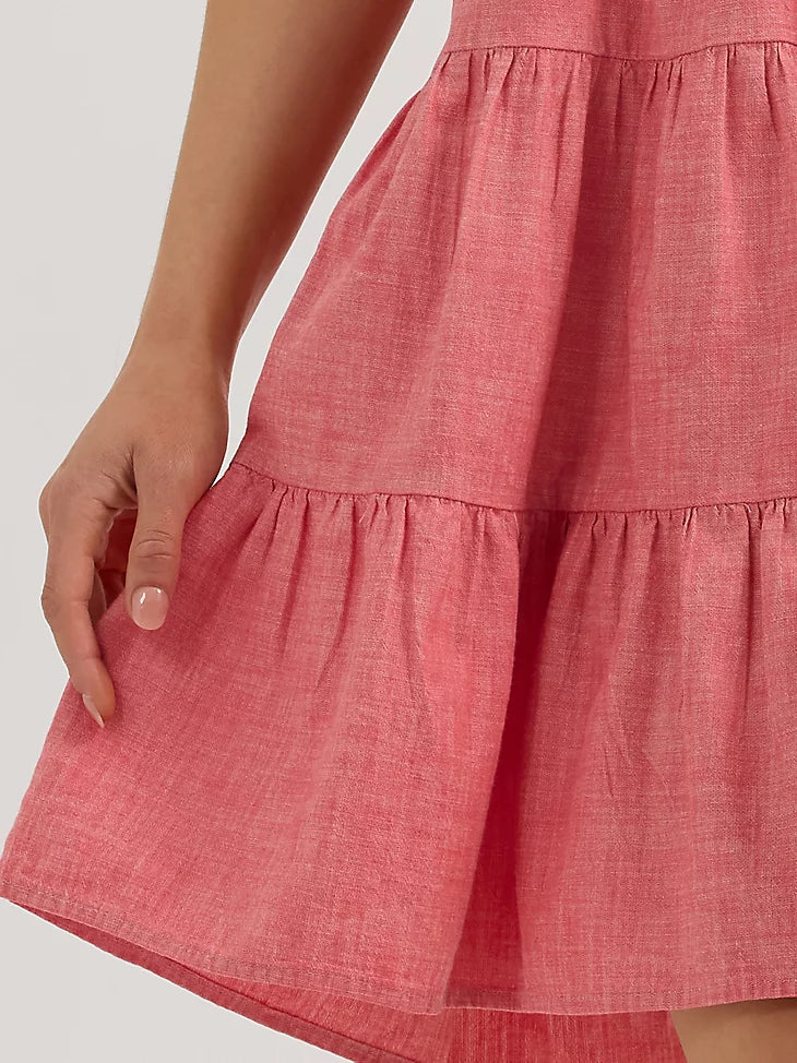 Wrangler strappy tiered dress - vintage red