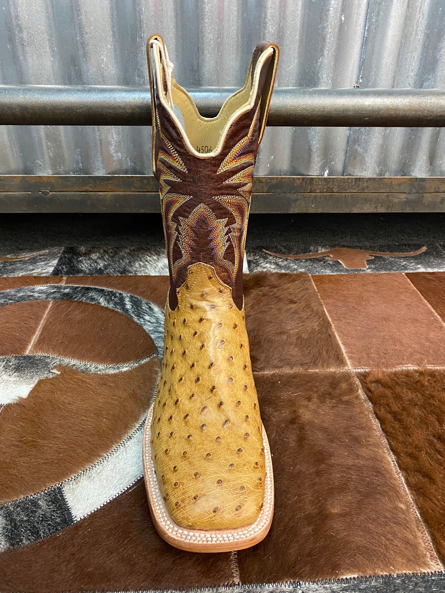 R Watson Brown Ostrich Boots
