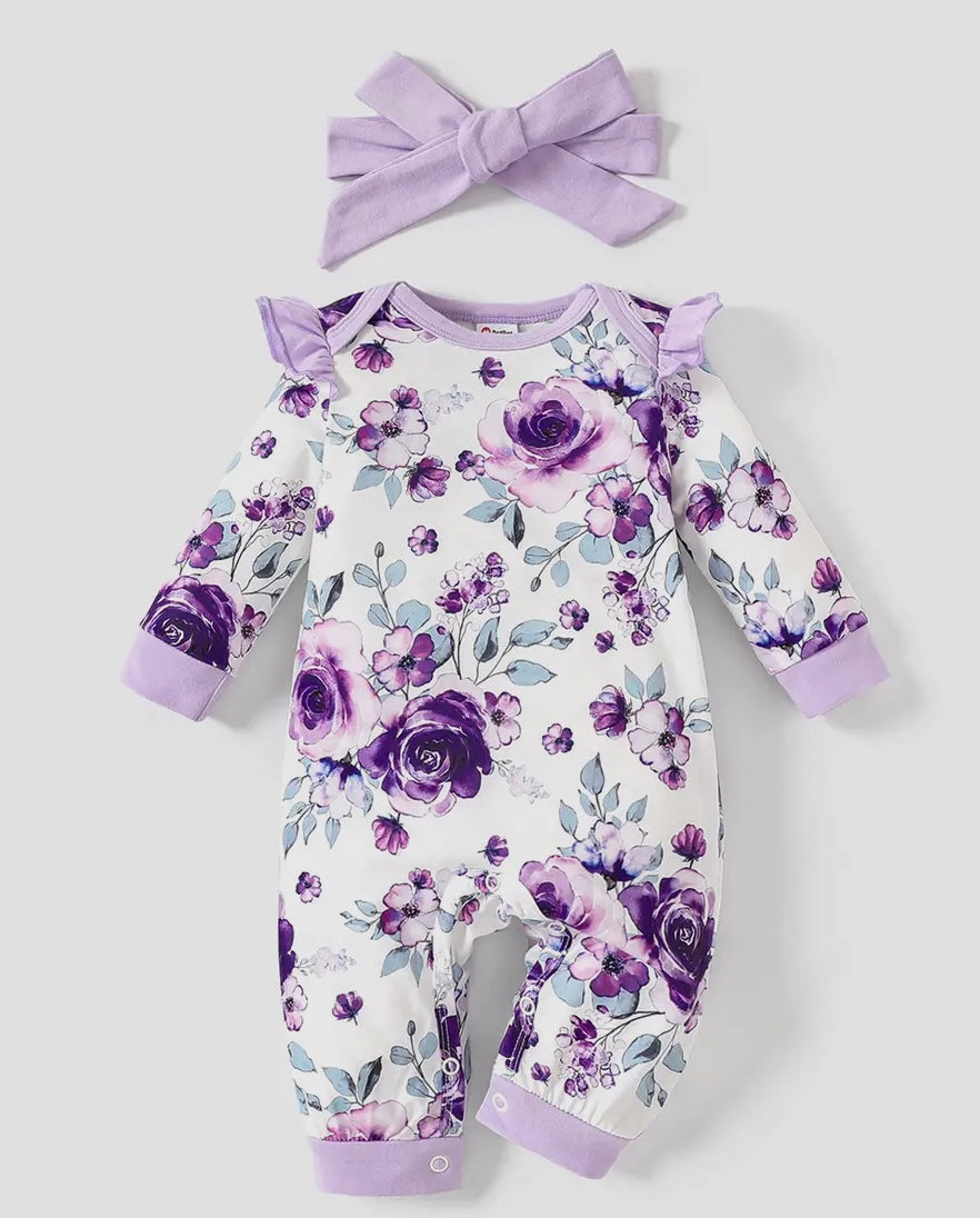 Lavender rose romper with bow