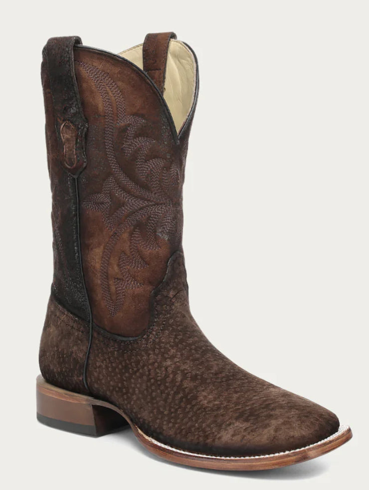 Corral Carpincho Embroidery Wide Square Toe - A4966