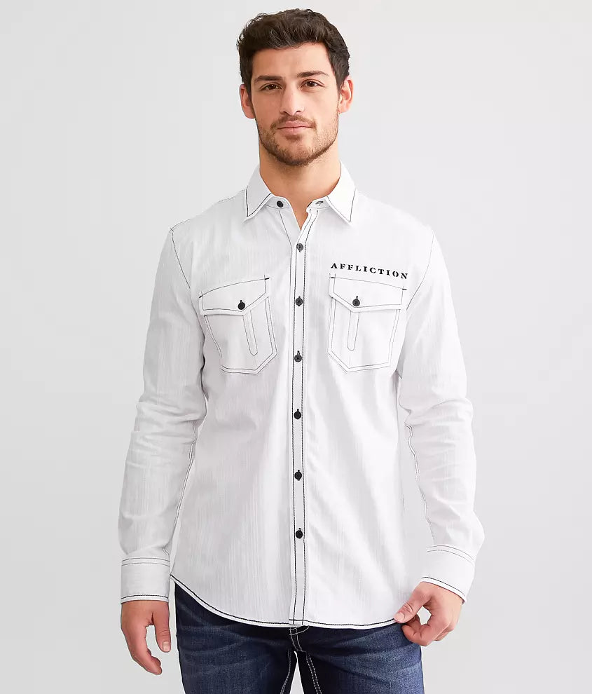 Affliction Ethereal Woven Button Down