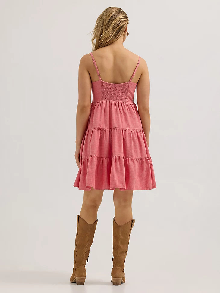 Wrangler strappy tiered dress - vintage red