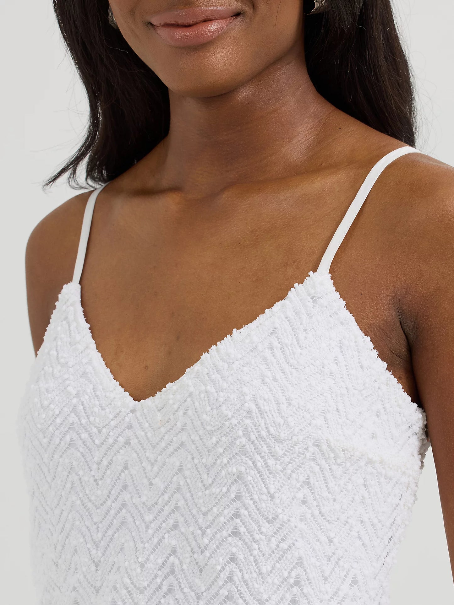 Wrangler textured tiered mini dress - white