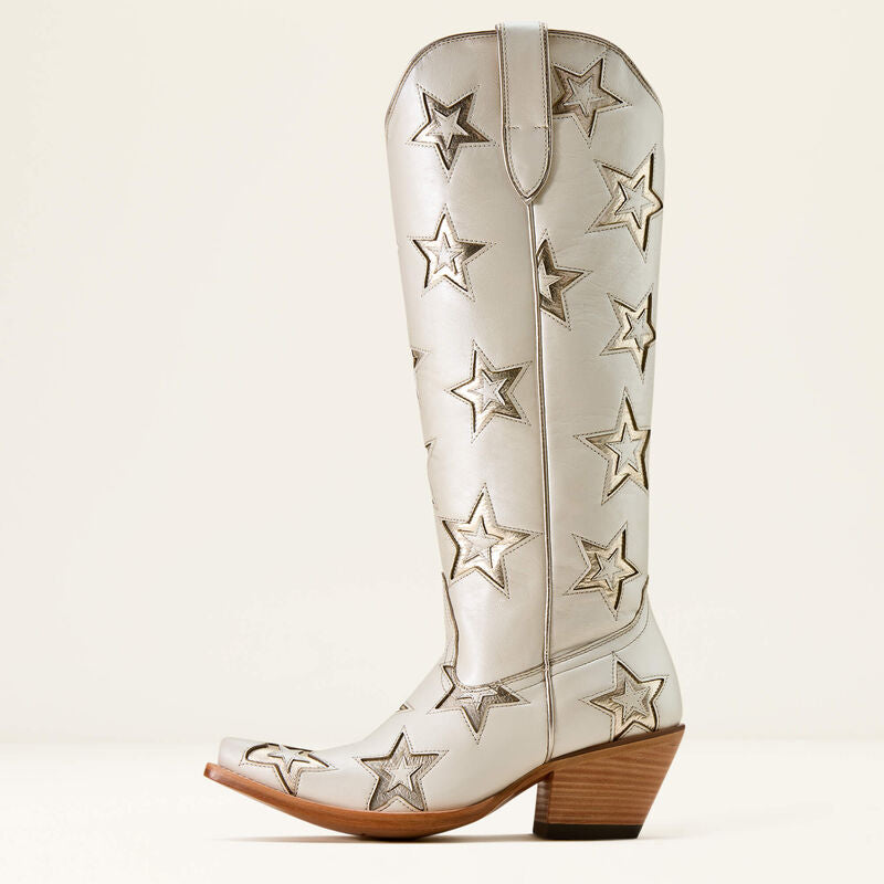 ARIAT Casanova Star X Toe Wide Calf boot - pearl