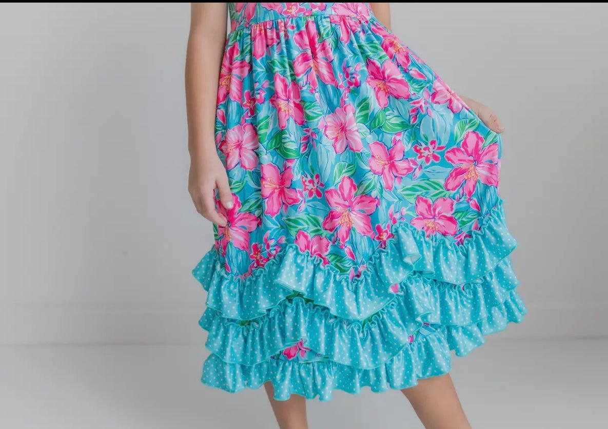 Blue Tropical dress