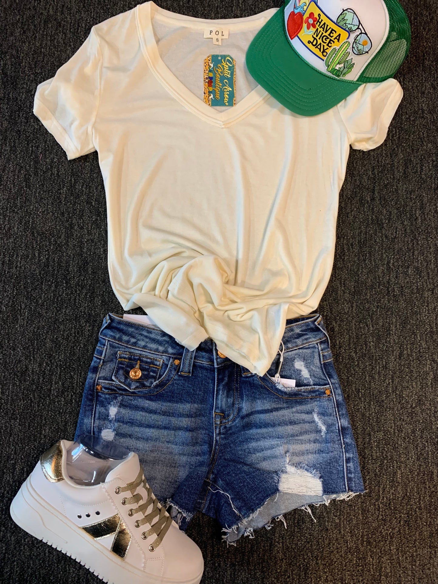Bayeas Zoe Super Low Rise denim shorts