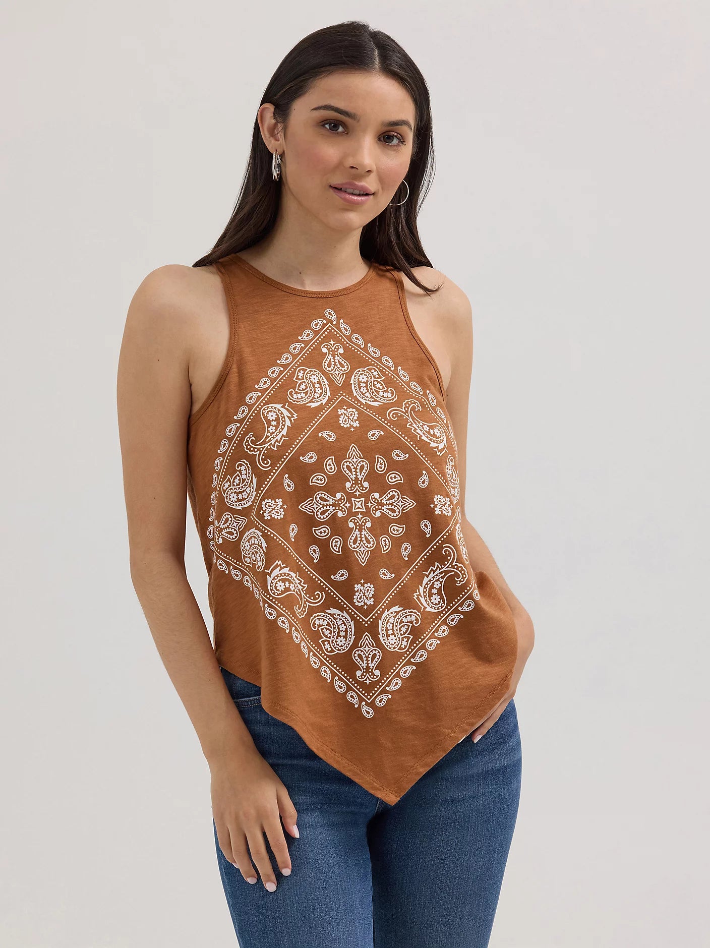 Wrangler Bandana Diamond front tank - tan