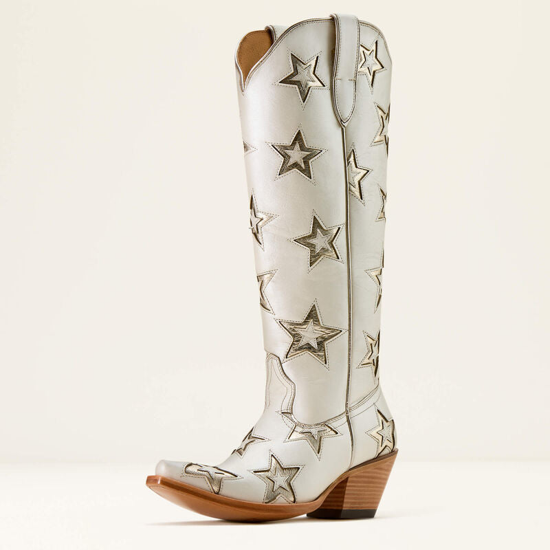 ARIAT Casanova Star X Toe Wide Calf boot - pearl