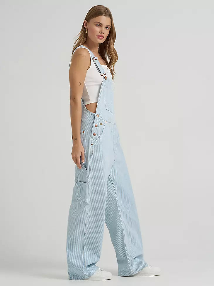 Lainey Wilson x Wrangler striped overalls