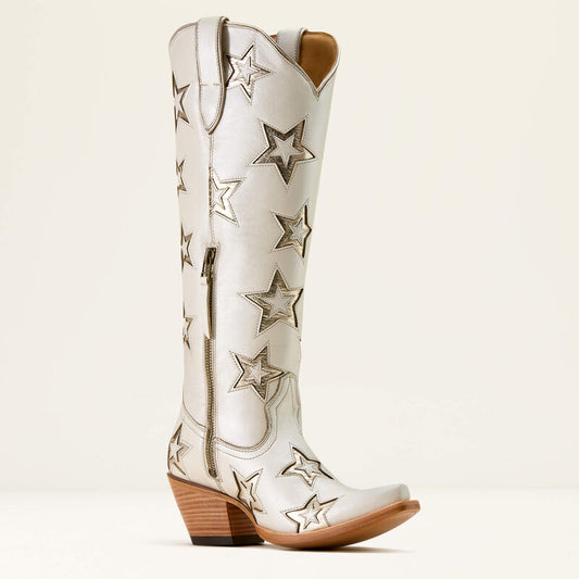ARIAT Casanova Star X Toe Wide Calf boot - pearl