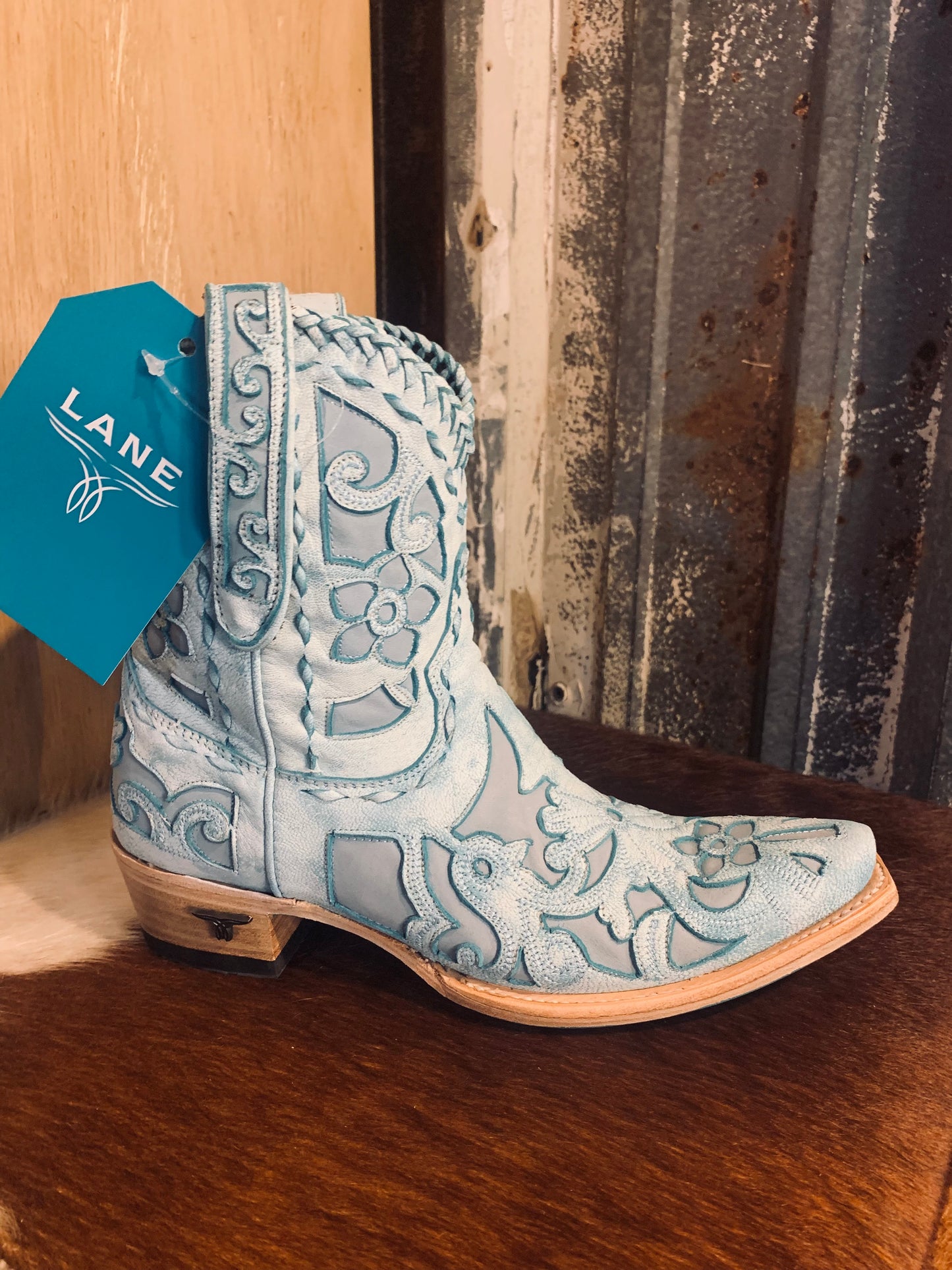 Lane Robin bootie - turquoise crackle