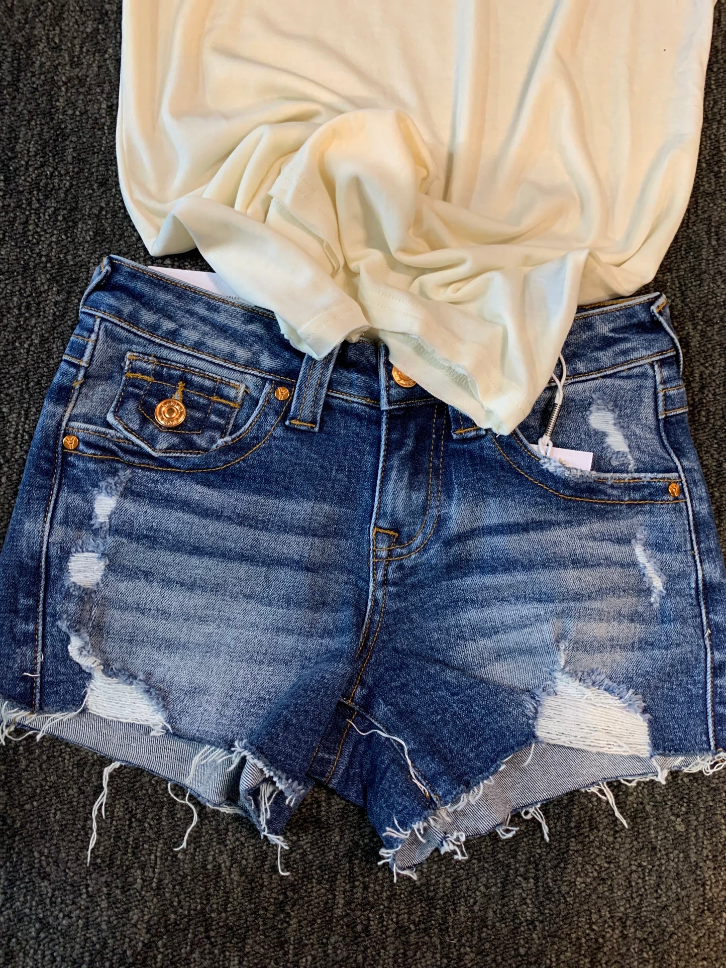 Bayeas Zoe Super Low Rise denim shorts