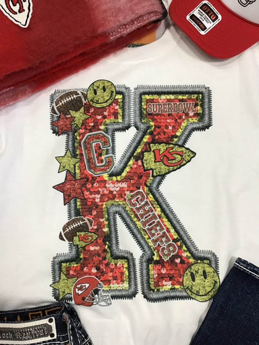 KC faux sequin crewneck