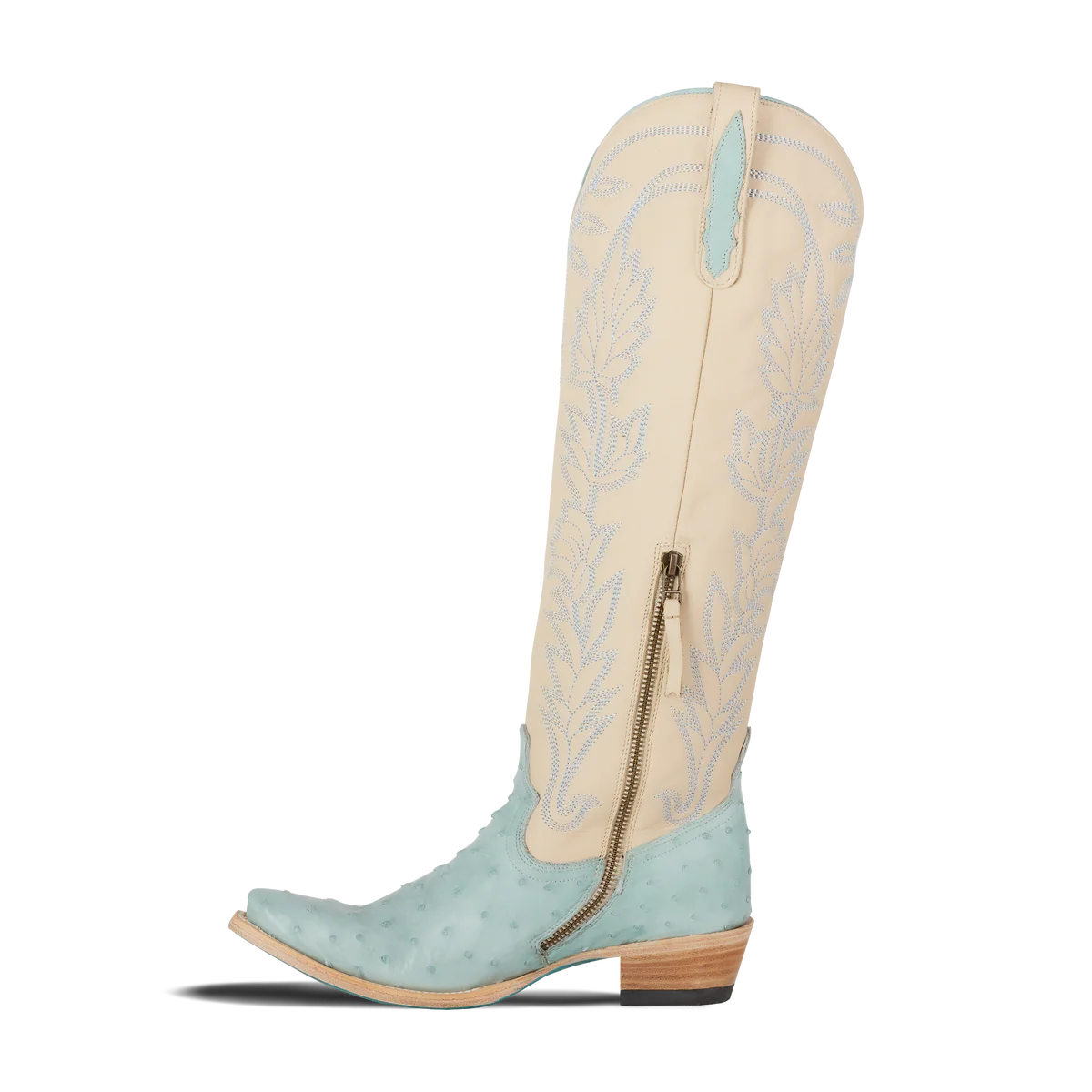 Lane Sandaga Knee High - powder blue ostrich