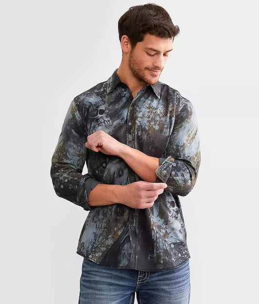 Affliction Tomahawk Woven Button Downe