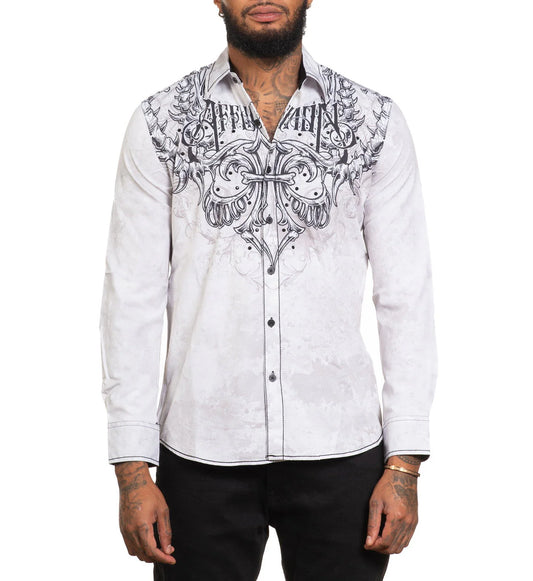 Affliction Vertibrate Woven Button Down