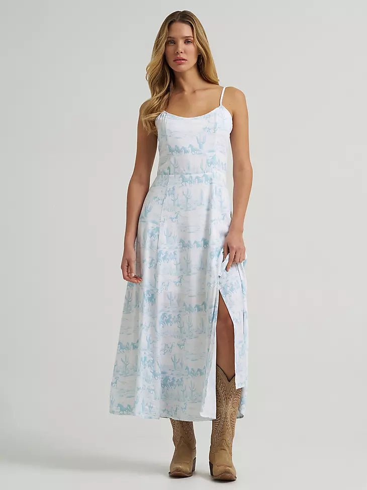 Wrangler Western Tank Maxi Dress - country toile