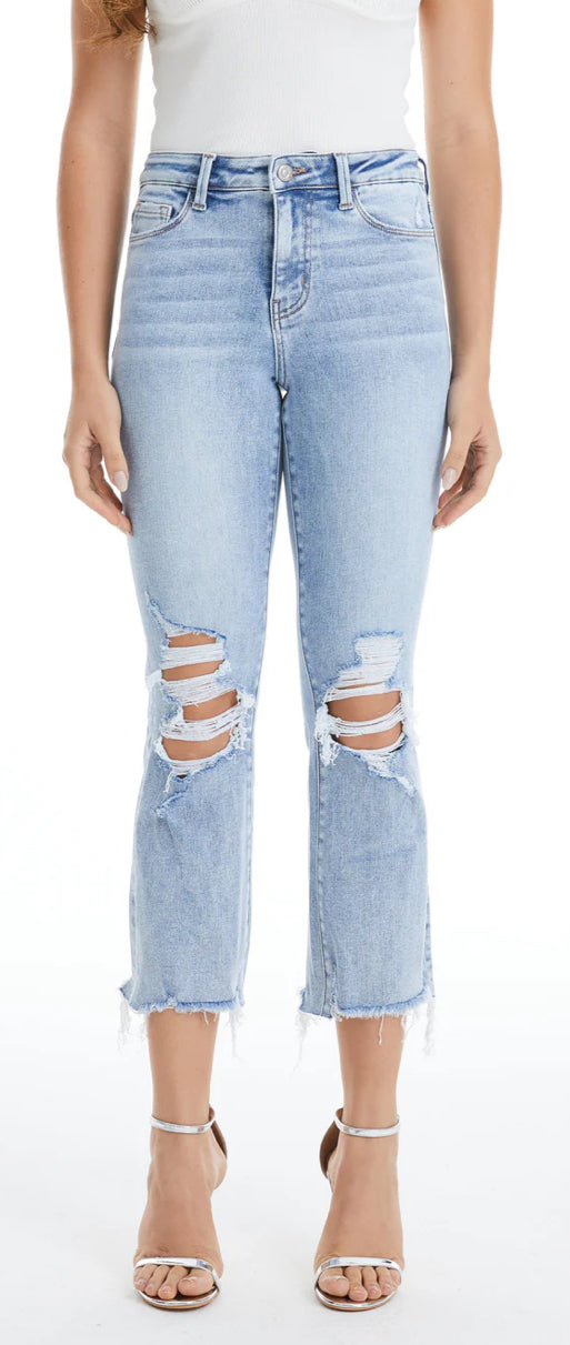 Bayeas Tina High Rise cropped distressed bootcut