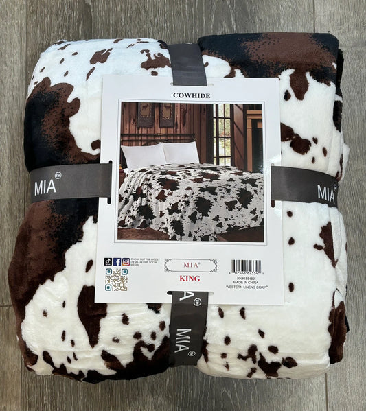 King Cowhide Plush Throw