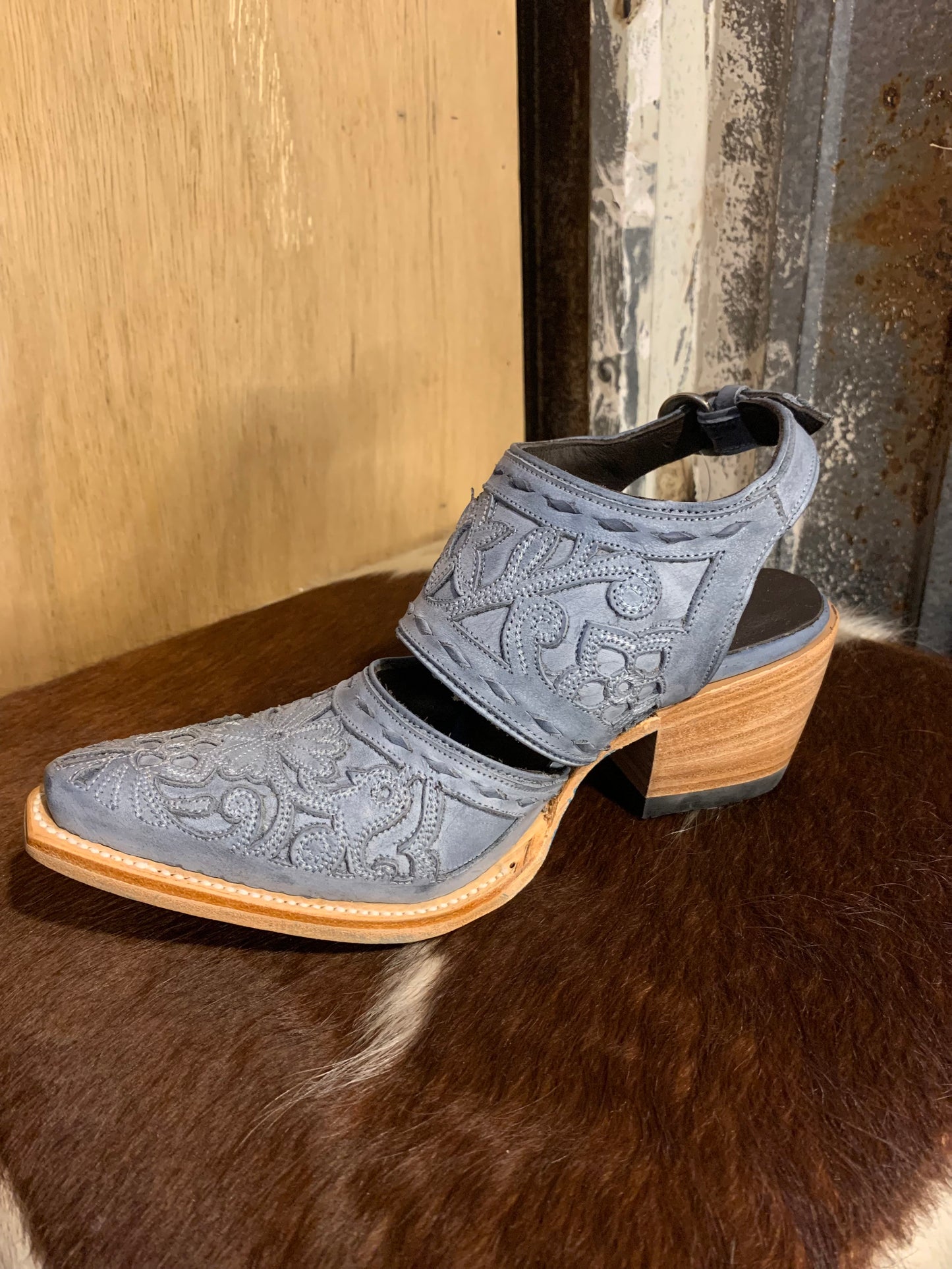 Lane Robin mule - washed denim