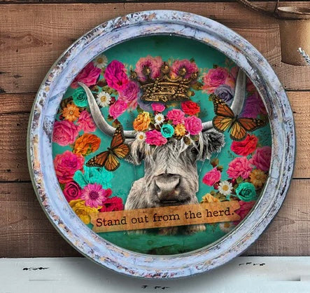 “Stand Out From Herd”  28” Circle Wallart