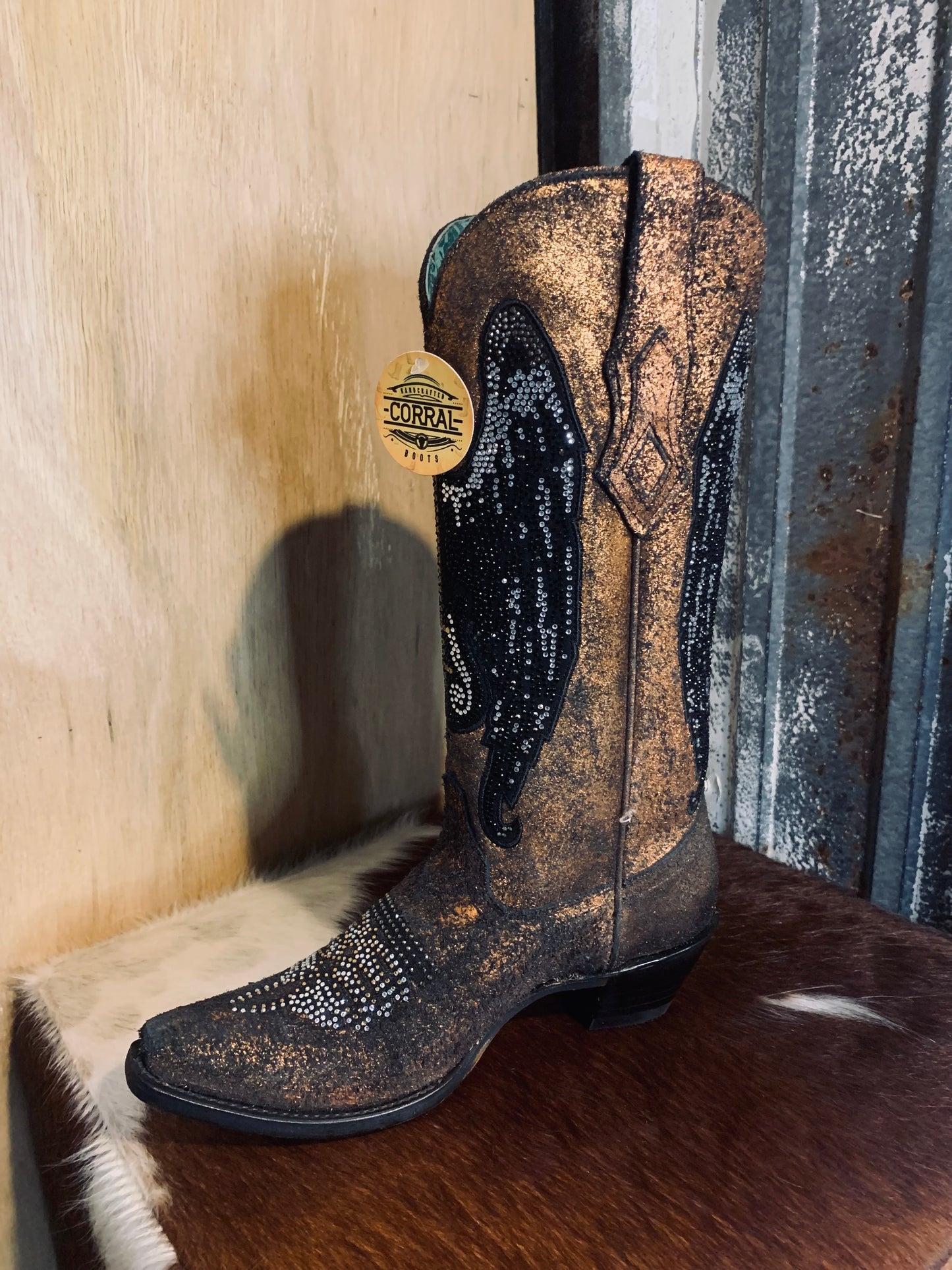 Corral Winged Guitar boot - copper