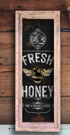 “Fresh Honey” 11”x28” Rectangle Wallart