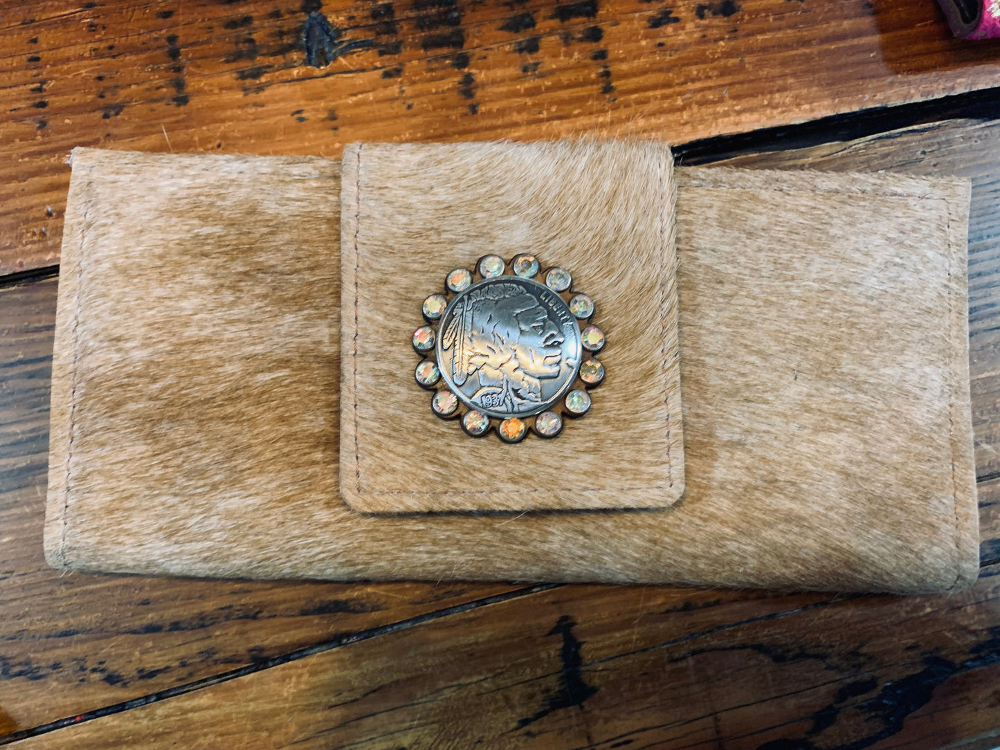 Keep it Gypsy wallet - tan hide w/coin