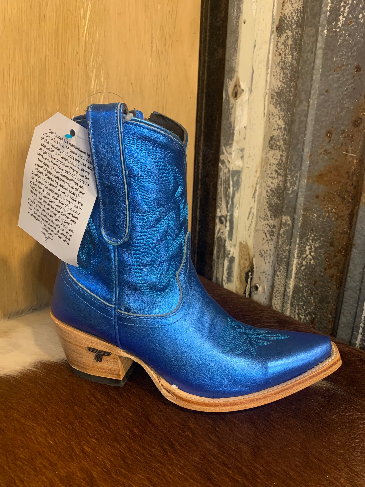 Lane Smokeshow bootie - cobalt metallic