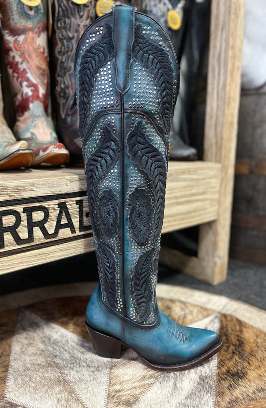 Corral Willow Over the Knee- Aqua Denim