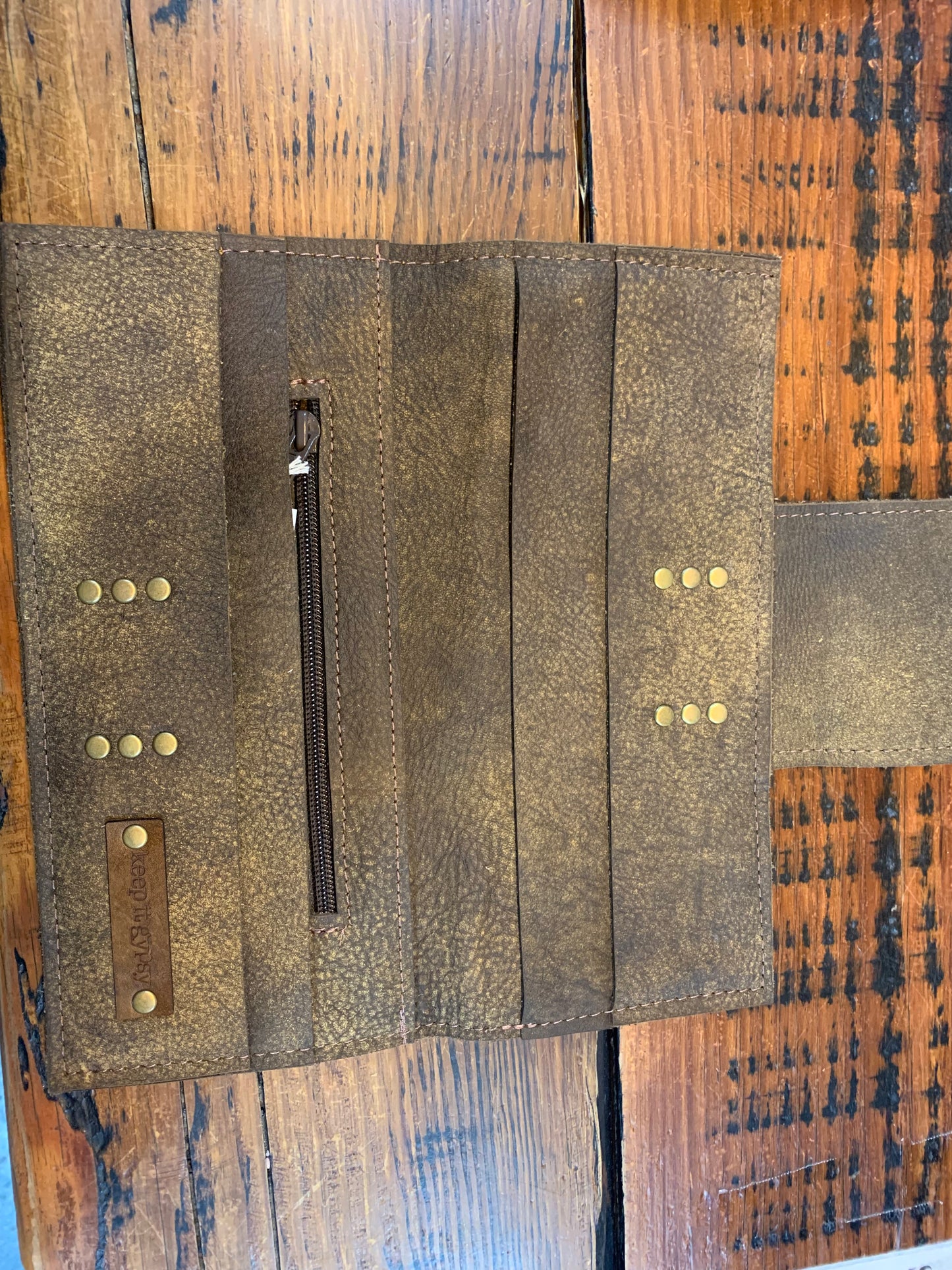 Keep it Gypsy wallet - tan hide w/coin