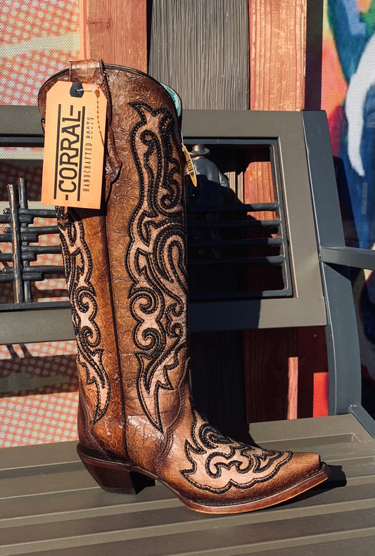 Corral Shana boot - tobacco crackle/black crystals
