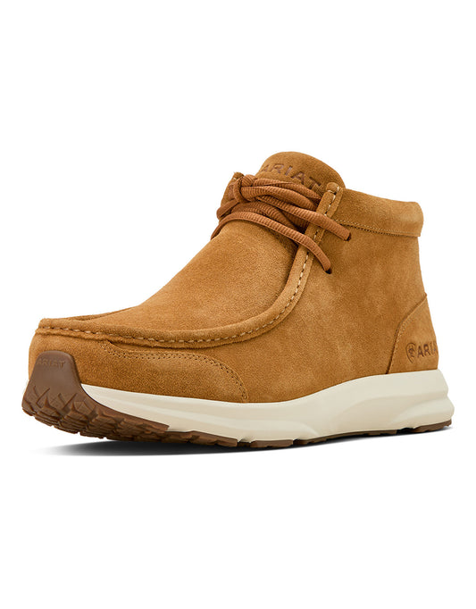 ARIAT Spitfire 4" Lace Up Moc Toe Shoes- Natural Suede