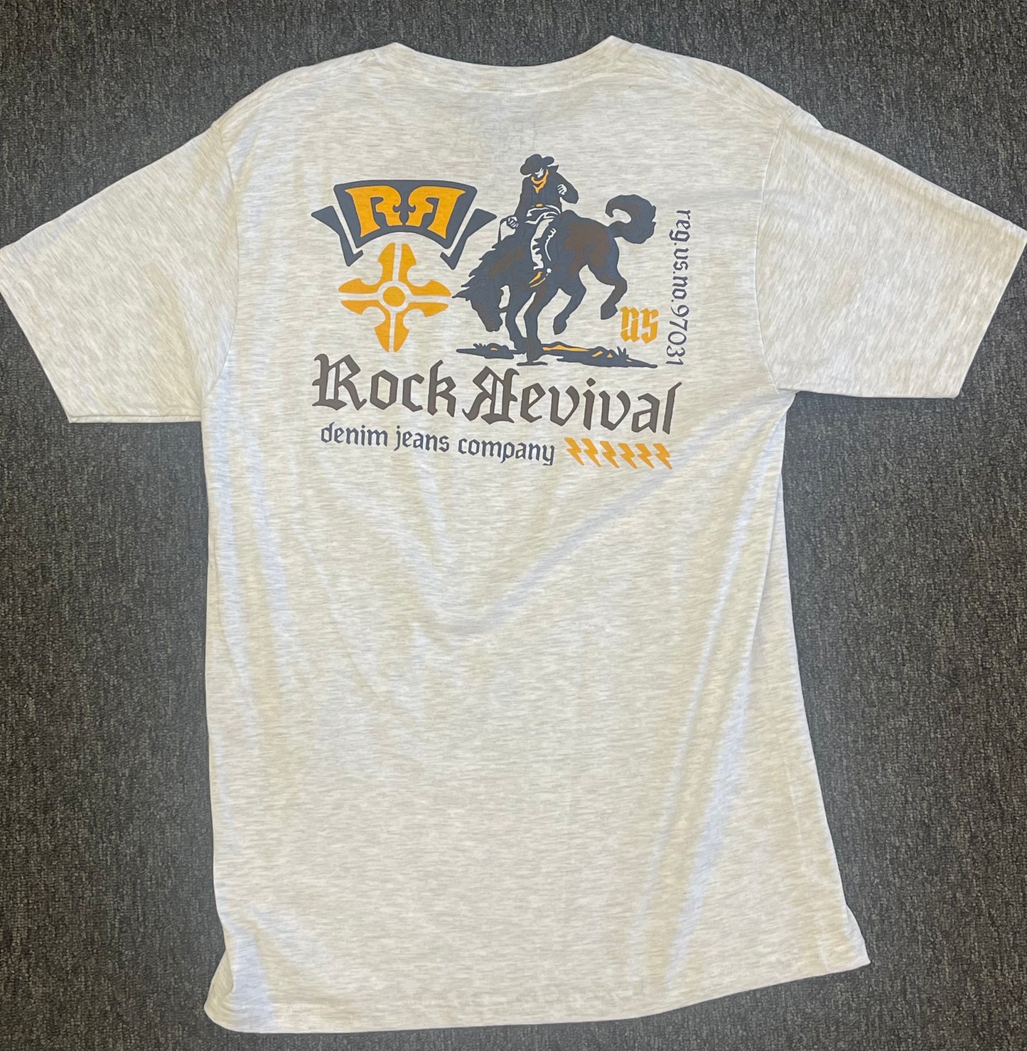 Men’s Rock Revival Bucking Bronc Tee - Grey