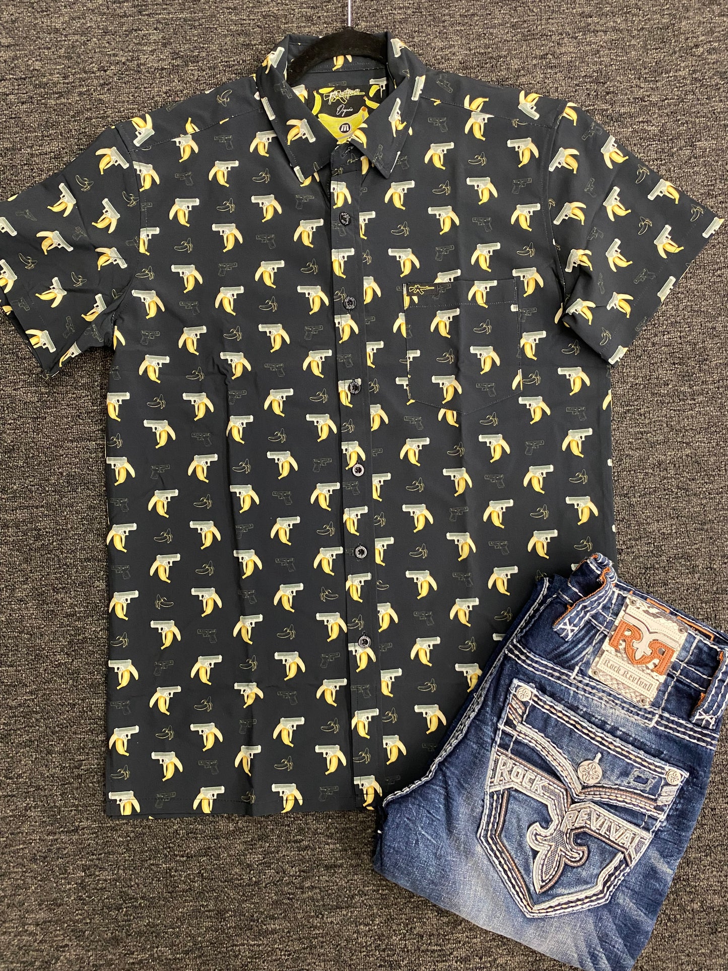 Retro Rifle - Banana Clip Button Down Shirt