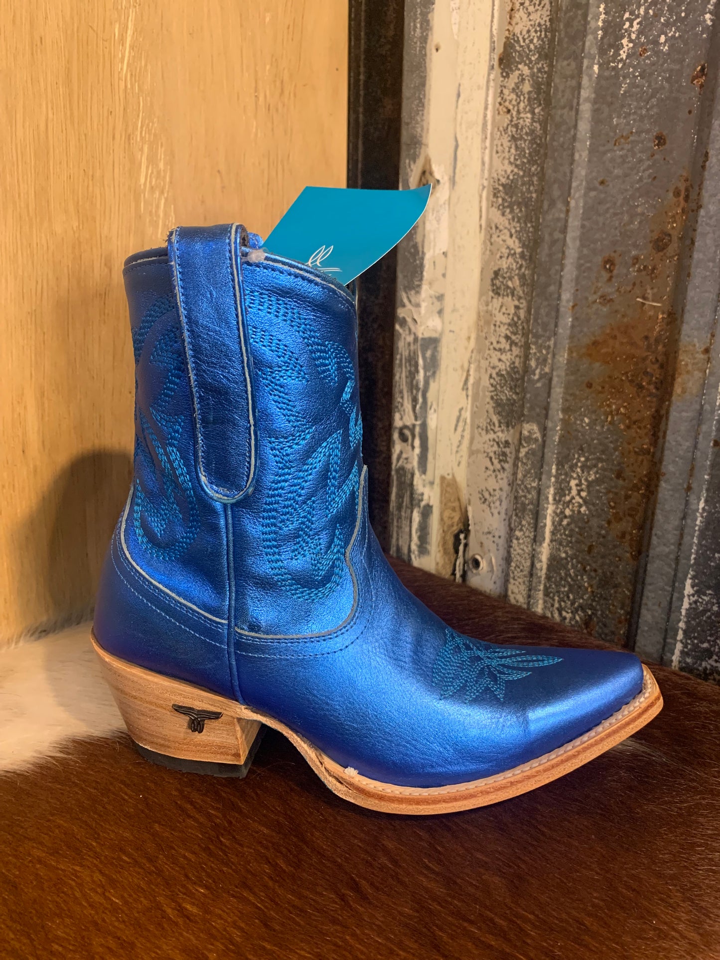 Lane Smokeshow bootie - cobalt metallic